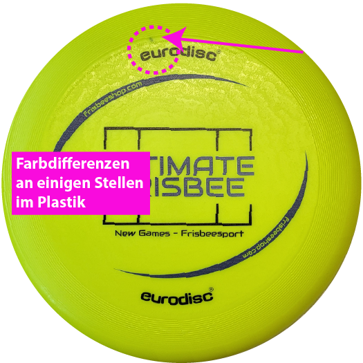 eurodisc® 175g Ultimate Frisbee Bio New Games mit Farbmängeln 10er Set